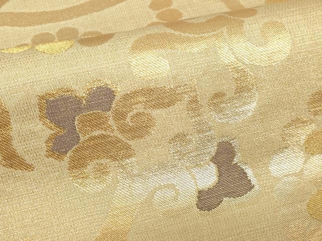 平和屋着物▼六通柄袋帯 吉織 葡萄唐草文 金糸 正絹 逸品 DAAU6288sf