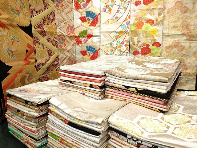 平和屋着物■袋帯 西陣 まとめて100点 鶴 人物 蝶 風景 花柄 佐賀錦 金銀糸 など 着用可能多数 未使用品あり 全て正絹 se3446