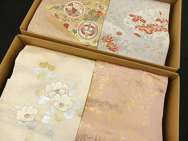 平和屋着物■名古屋帯 まとめて100点 鶴 向かい鴛鴦 馬 鳥獣 人物 蝶 菖蒲 花柄 刺繍 金銀彩 金銀糸 など 未使用品あり 全て正絹 mmm912