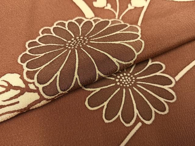 平和屋着物●上質な小紋 型染め 草花文 正絹 逸品 AAAY5589ph