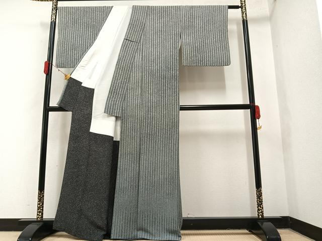 平和屋着物●京友禅 木村勝美 小紋 本蒔蝋染 木村勝美 訪問着 間道 正絹 逸品 AAAY5640ph