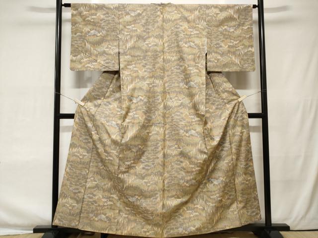 平和屋着物■上質な紬 樹林風景文 正絹 逸品 CAAU0464ev