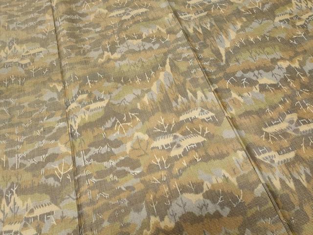 平和屋着物■上質な紬 樹林風景文 正絹 逸品 CAAU0464ev