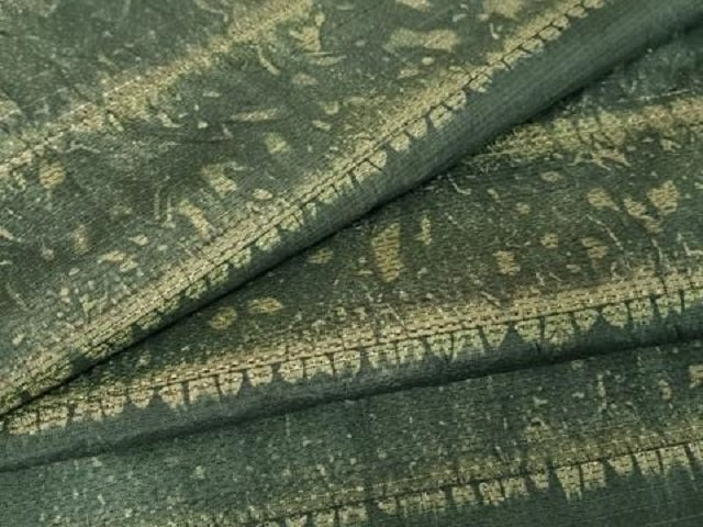平和屋着物●本場大島紬 絞り 横段文 正絹 逸品 未使用 AAAY1506np