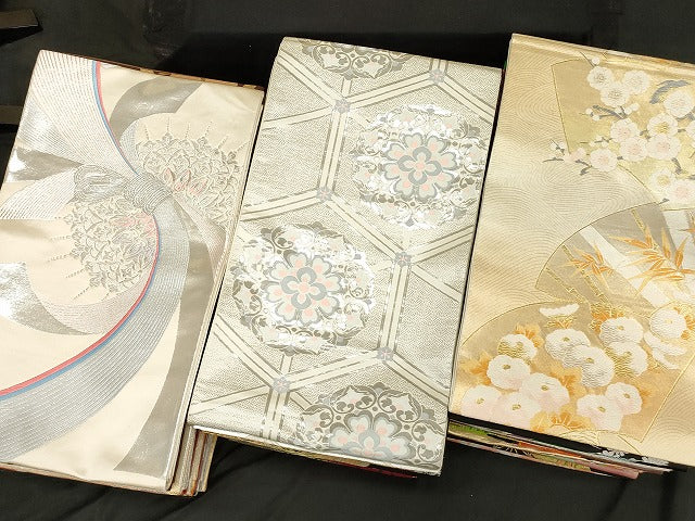 平和屋本店■袋帯 西陣 まとめて100点 鳳凰 鶴 蝶 更紗 花柄 宝相華 作家物 金銀糸 など 着用可能多数 未使用品あり 全て正絹 se3454