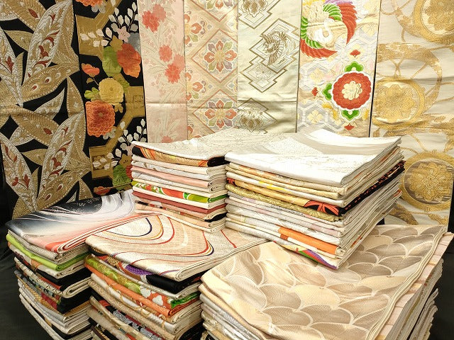 平和屋本店■袋帯 西陣 まとめて100点 鳳凰 鶴 鴛鴦 更紗 花柄 宝相華 金銀糸 など 着用可能多数 未使用品あり 全て正絹 se3462