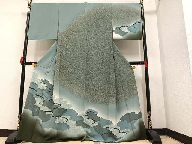 平和屋着物●訪問着 雲重ね文 暈し染め 正絹 逸品 AAAY6345ph