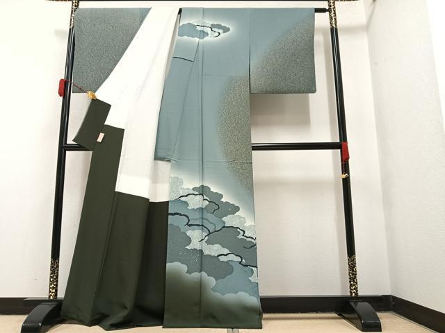 平和屋着物●訪問着 雲重ね文 暈し染め 正絹 逸品 AAAY6345ph