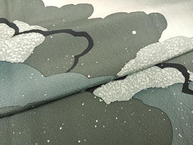 平和屋着物●訪問着 雲重ね文 暈し染め 正絹 逸品 AAAY6345ph