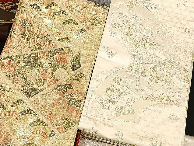 平和屋着物■袋帯 西陣 まとめて100点 鳳凰 向かい鶴 尾長鳥 鴛鴦 向かい蝶 風景 更紗 松竹梅 正倉院 佐賀錦 未使用品あり 全て正絹 mmm937