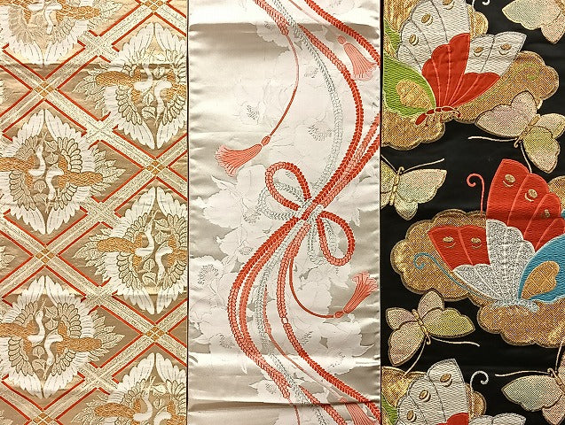 平和屋着物■袋帯 西陣 まとめて100点 向い鳳凰 向い鶴 蝶 花柄 楽器 七宝 正倉院 金銀糸 など 着用可能多数 未使用品あり 全て正絹 mmm932