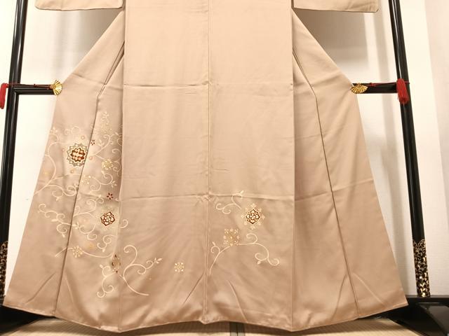 平和屋着物●訪問着 花唐草文 暈し染め 金彩 正絹 逸品 AAAY8621ph