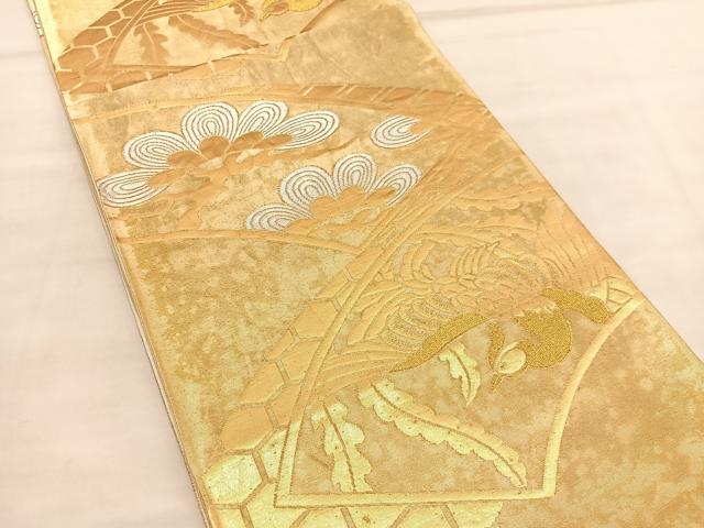 平和屋着物◎六通柄袋帯 鳳凰松文 金銀糸 正絹 逸品 BAAU4945hv