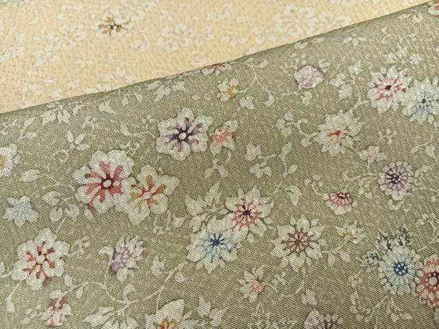 平和屋着物●訪問着 型染め 花唐草文 暈し染め 正絹 逸品 AAAY8924ph
