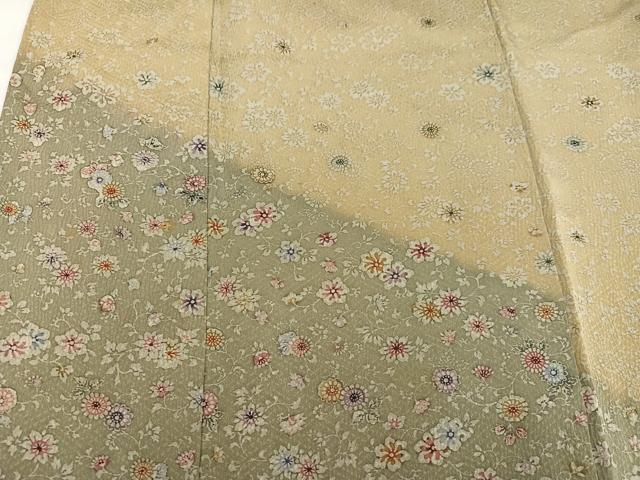 平和屋着物●訪問着 型染め 花唐草文 暈し染め 正絹 逸品 AAAY8924ph