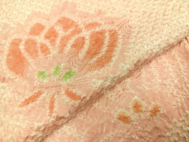 平和屋着物●上質な小紋 絞り 舞花文 正絹 逸品 AAAY8934ph