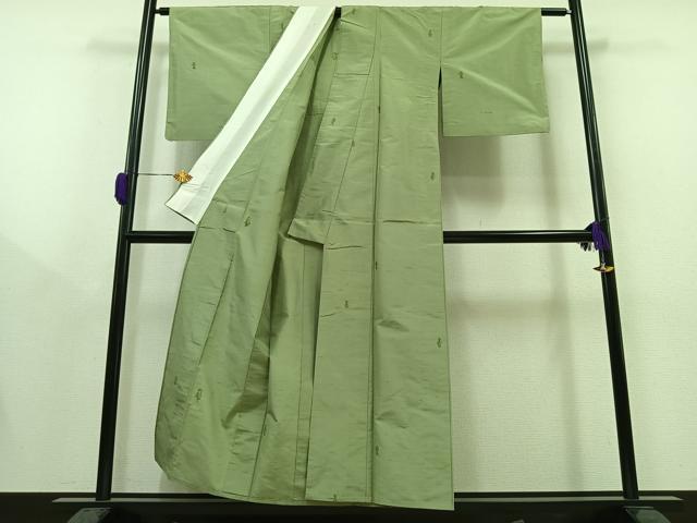 平和屋着物▽上質な紬 単衣 陶器文 正絹 逸品 AAAY9436jh