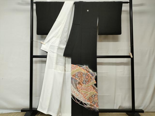 平和屋着物■豪華黒留袖 駒刺繍 吉祥文 暈し染め 金彩 正絹 逸品 CAAV2165ev