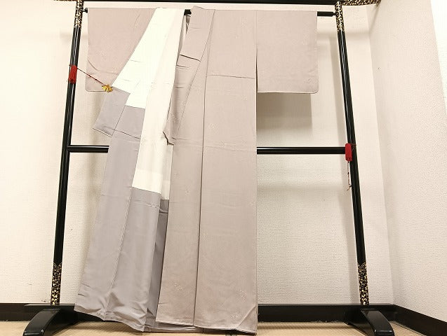 平和屋着物●上質な小紋 絞り 草木文 金彩 正絹 逸品 AAAZ0521ph