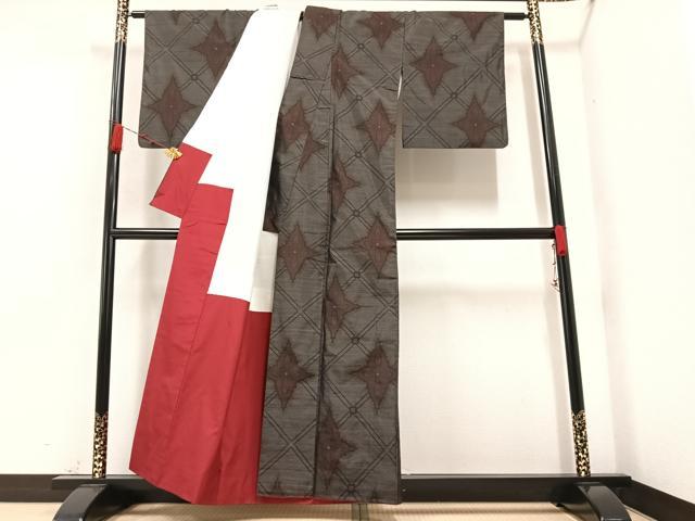 平和屋着物●本場大島紬 舞花文 正絹 逸品 AAAZ1769ph