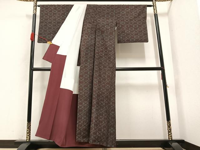 平和屋着物●上質な紬 有栖川文様 正絹 逸品 AAAZ1762ph
