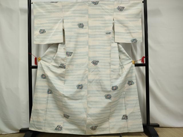 平和屋着物■上質な紬 更紗花文 正絹 逸品 AAAY5547gw