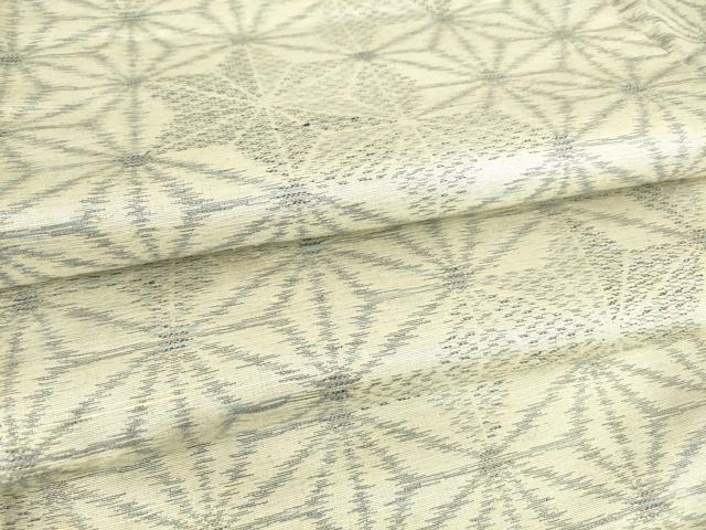 平和屋着物▽上質な紬 単衣 麻の葉文 正絹 逸品 DAAV5179az
