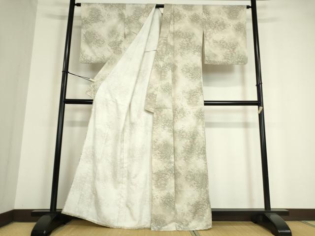 平和屋着物▽小紋 単衣 笹文 洗える着物 DAAV5212az