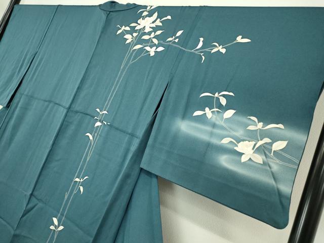 平和屋着物▽訪問着 単衣 霞草花文 暈し染め 金彩 正絹 逸品 DAAV5203az