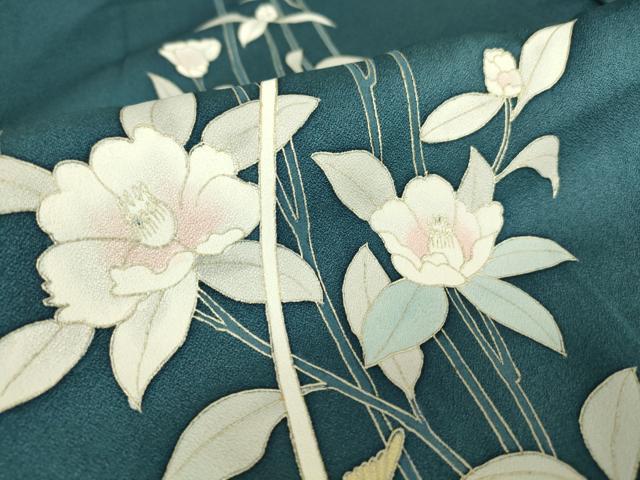 平和屋着物▽訪問着 単衣 霞草花文 暈し染め 金彩 正絹 逸品 DAAV5203az