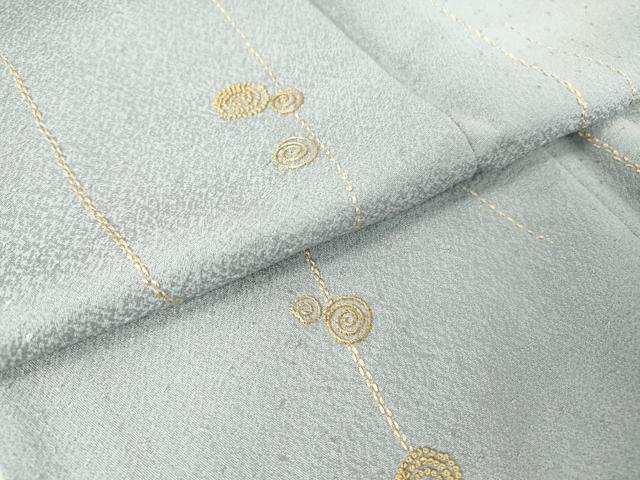 平和屋着物▽中国三大刺繍 相良刺繍 総市刺繍 小紋 単衣 丸文 正絹 逸品 未使用 DAAV5201az