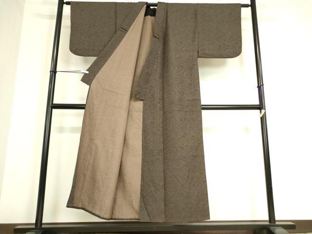 平和屋着物▽男性 お召 単衣 流水文 正絹 逸品 DAAV5228az