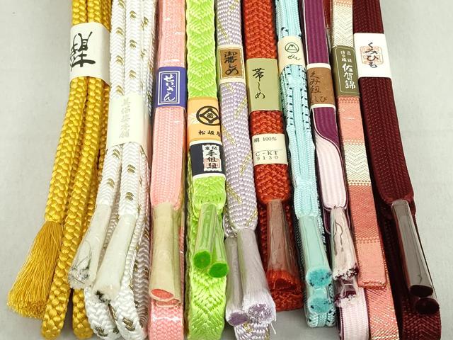 平和屋着物●和装小物 帯締め10本 佐賀錦 手組紐 くみひも 金糸 松坂屋扱い 逸品 未使用 DAAV8047by
