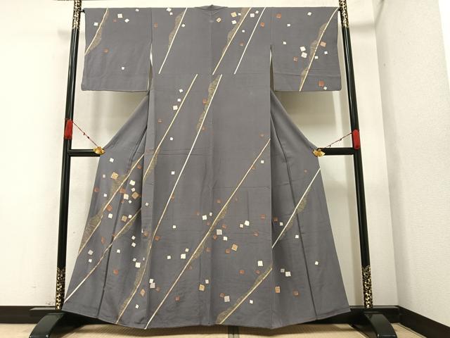 平和屋着物●訪問着 破れ色紙 金彩 正絹 逸品 AAAZ2380ph