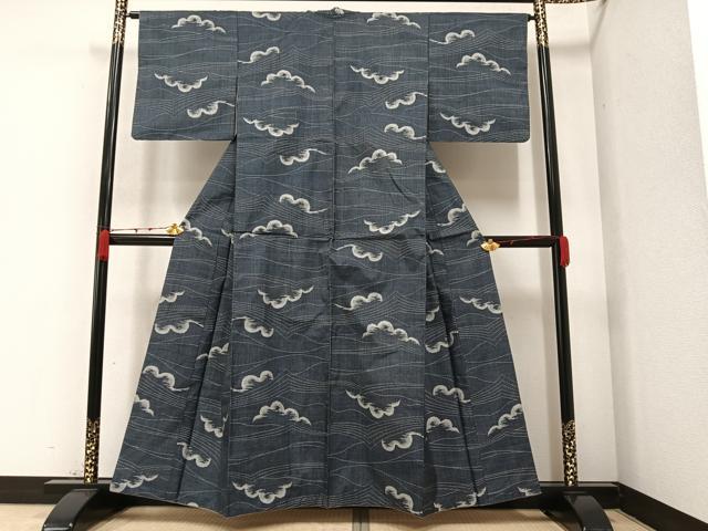 平和屋着物●本場大島紬 一元7マルキ 総絣 雲 正絹 逸品 AAAZ2401ph