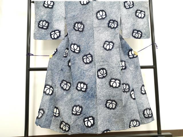 平和屋着物∴夏物 浴衣 有松鳴海絞り 花散らし 綿 逸品 DAAV7282cd