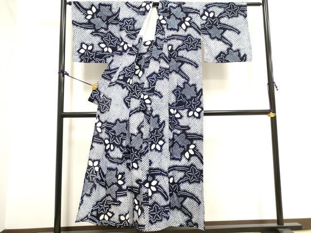 平和屋着物∴夏物 浴衣 有松鳴海絞り 舞花文 綿 逸品 DAAV7329cd