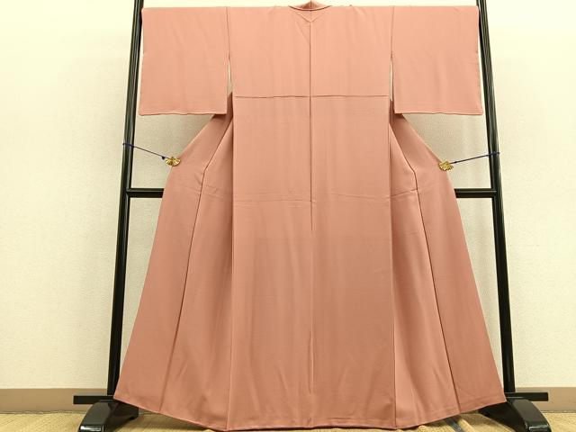平和屋着物●上質な色無地 曙色 正絹 逸品 BAAU7119gt