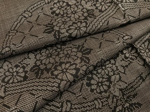 平和屋着物●本場大島紬 一元7マルキ 花籬文 正絹 逸品 AAAZ4517ph