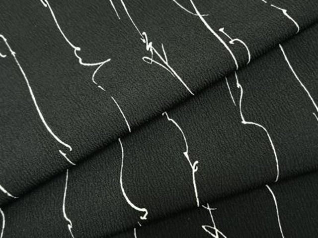 平和屋着物▽上質な小紋 単衣 変わり縞 黒地 正絹 逸品 未使用 AAAZ1404fy