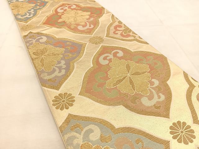 平和屋着物◎六通柄袋帯 花唐草文 金銀糸 正絹 逸品 BAAU6520yc