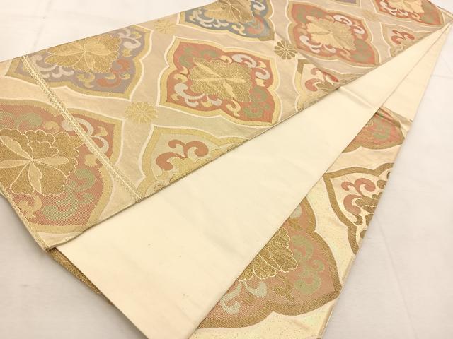 平和屋着物◎六通柄袋帯 花唐草文 金銀糸 正絹 逸品 BAAU6520yc