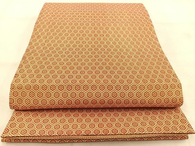 平和屋着物◎佐賀錦 両面 全通柄袋帯 横段文 金糸 正絹 逸品 BAAU6554yc