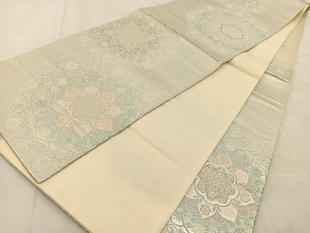 平和屋着物◎六通柄袋帯 唐織 正倉院更紗花文 金銀糸 正絹 逸品 BAAU6455yc