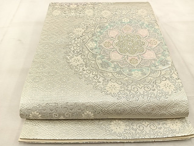 平和屋着物◎六通柄袋帯 唐織 正倉院更紗花文 金銀糸 正絹 逸品 BAAU6455yc