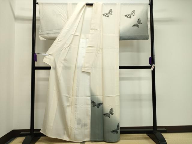 平和屋着物*夏物 訪問着 絽 舞蝶文 暈し染め 正絹 逸品 CAAW9885gh