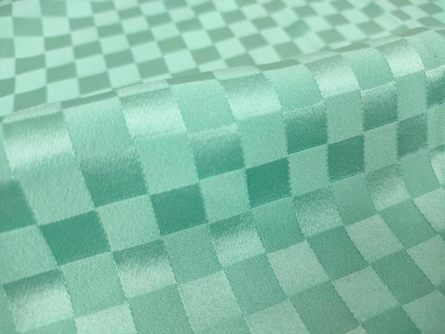 平和屋着物▽上質な色無地 単衣 市松地紋 青竹色 正絹 逸品 DAAV5395az