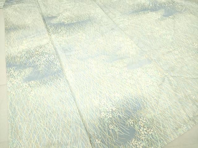 平和屋着物▽上質な小紋 単衣 草花文 正絹 逸品 DAAV5382az