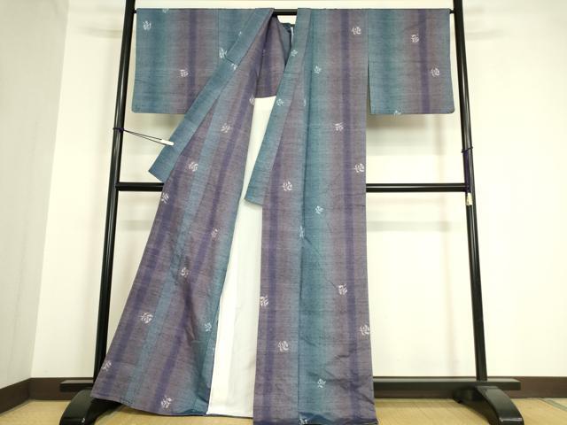 平和屋着物▽上質な紬 単衣 舞花文 正絹 逸品 DAAV5389az