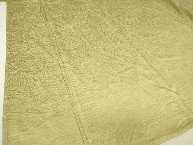 平和屋着物▽上質な色無地 単衣 籬地紋 抹茶色 正絹 逸品 未使用 DAAV5413az